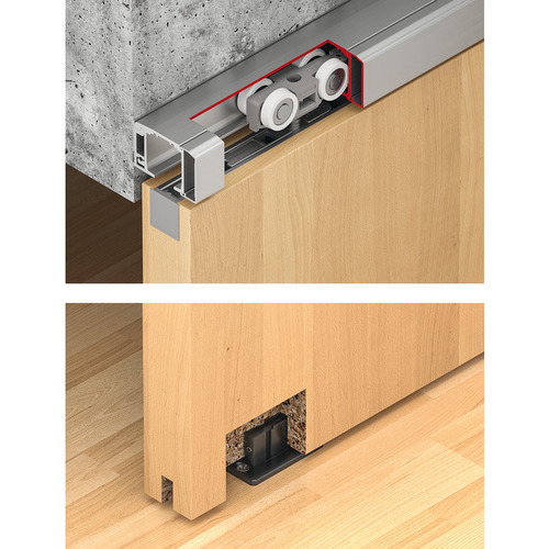 Hafele 940.83.055 Hafele Slido D-Line11 50I/80I/120I Sliding Door Hardware Set, No Track
