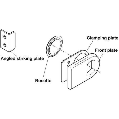 Hafele 233.33.968 Glass Door Cylinder Lever Lock Fixing Set