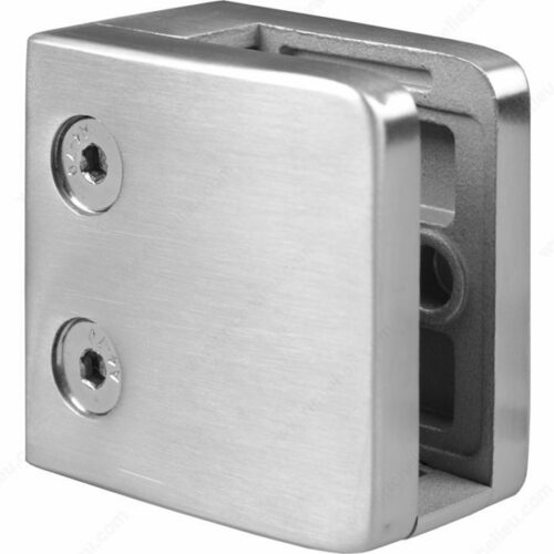 Richelieu SSGC411XX16170 Large Square Glass Clamp for Flat Surface Mounting, with Bottom Plate