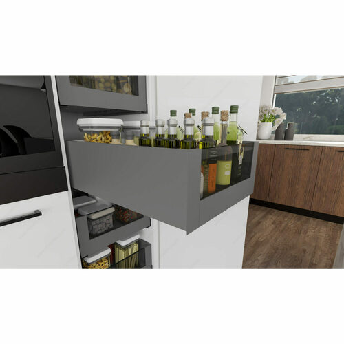 Richelieu WEBKIT1249888 OPTIMIZ-R 185mm Inner Drawer Set with Smoked Glass Inserts