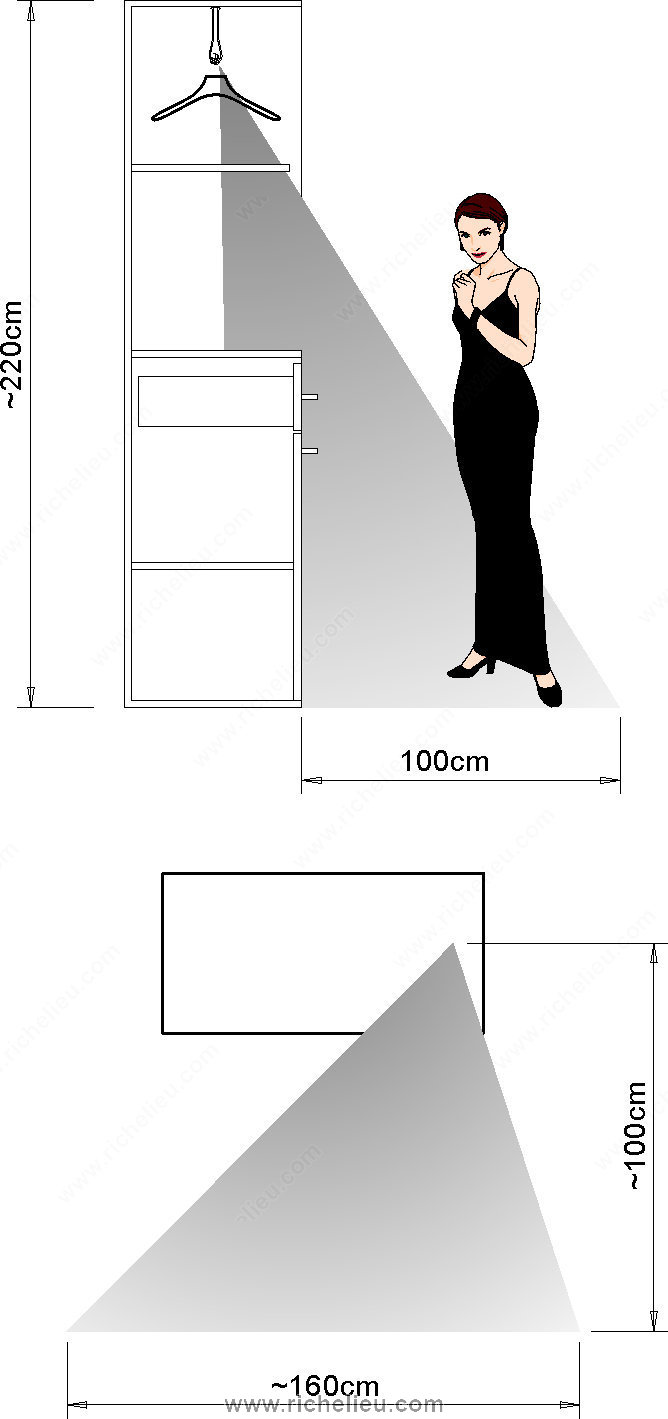 Richelieu 10801235124010 LED Goccia Designer Closet Rod